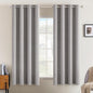 MIULEE Linen Texture Curtains for Bedroom Solid 100% Blackout Thermal Insulated Light Gray Curtains Grommet Room Darkening Drapes for Living Room Nursery 52x45 Inch (2 Panels)