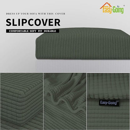 Easy-Going Stretch Cushion Cover Sofa Cushion Furniture Protector Sofa Seat Sofa slipcover Sofa Cover Soft Flexibility with Elastic Bottom(Oversized Sofa Cushion,Olive Green)