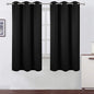 LEMOMO Black Blackout Curtains 34 x 63 Inch Length/Set of 2 Curtain Panels/Thermal Insulated Room Darkening Blackout Curtains for Bedroom