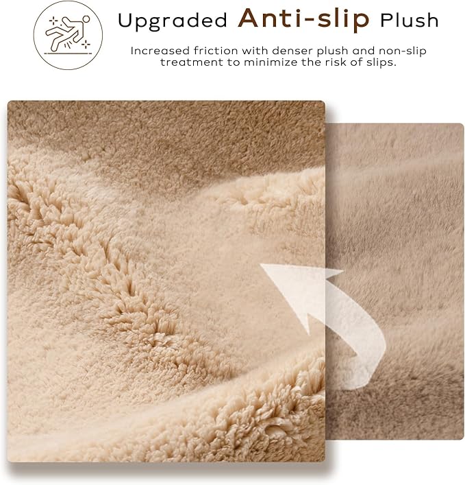 Ashler Faux Fur Rug, Upgraded Soft Faux Rabbit Fur, Beige Area Rugs, 2 x 3 Feet, Machine Washable Nursery Decor Throw Rugs for Bedroom, Kids Room, Living Room