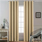 Yakamok Beige Blackout Curtains 84 Inches Length Thermal Insulated Light Blocking Room Darkening Window Treatment Curtain Drapes with Grommet for Bedroom Living Room (2 Panels, W52 x L84，Beige)