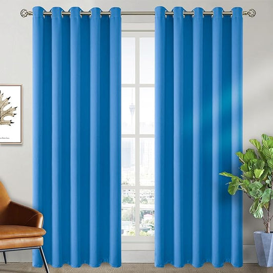 BGment Room Darkening Curtains 84 Inches Long - Grommet Thermal Insulated Drapes Window Treatment Curtains for Bedroom, 2 Panels, 70 x 84 Inch, Classic Blue