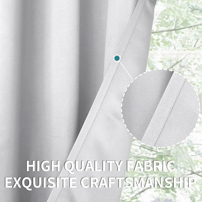 BGment Room Darkening Curtains 95 Inches Long - Grommet Thermal Insulated Drapes Window Treatment Curtains for Bedroom, 2 Panels, 52 x 95 Inch, Greyish White