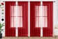 SpaceDresser Christmas Red Sheer Curtains 4 Panels Rod Pocket Semi-Sheer Curtain 108 Inches Long Light Filtering Voile Window Drapes for Bedroom Living Room Kitchen, Each 52W x 108L
