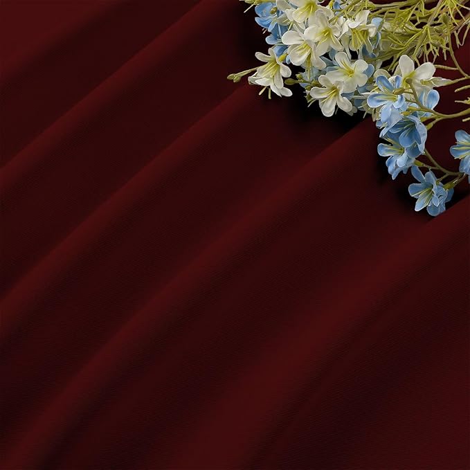 CUCRAF Burgundy Red Blackout Curtains 72 inch Length 2 Panels Set, Rod Pocket Room Darkening Drapes for Bedroom Living Room, Insulated Thermal Light Blocking Window Curtain (W52 x L72 Inch)