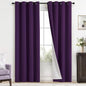 Yakamok Room Darkening 100% Blackout Curtains Grommet Window Treatments with 2 Thick Layers-Purple Thermal Insulated Drapes Set of 2 Panels for Bedroom Living Room 52 Inches by 84 Inches Length