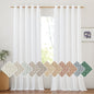 NICETOWN White Linen Curtains 96 inches Long, Grommet Thick Linen Flax Drapes Privacy Added with Light Filtering Room Divider Drapes for Bedroom/Sliding Door, W68 x L96, 2 Panels