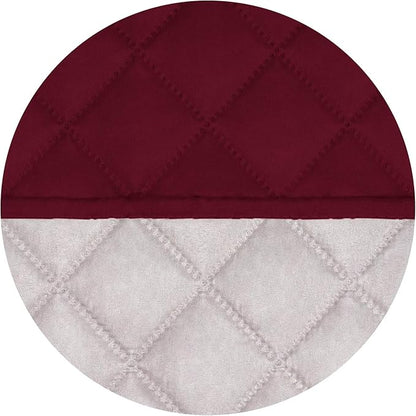 PureFit Reversible Quilted Sofa Cover, Water Resistant Slipcover Furniture Protector, Washable Couch Cover with Non Slip and Elastic Straps for Kids, Pets (Chair, Red/Ivory)