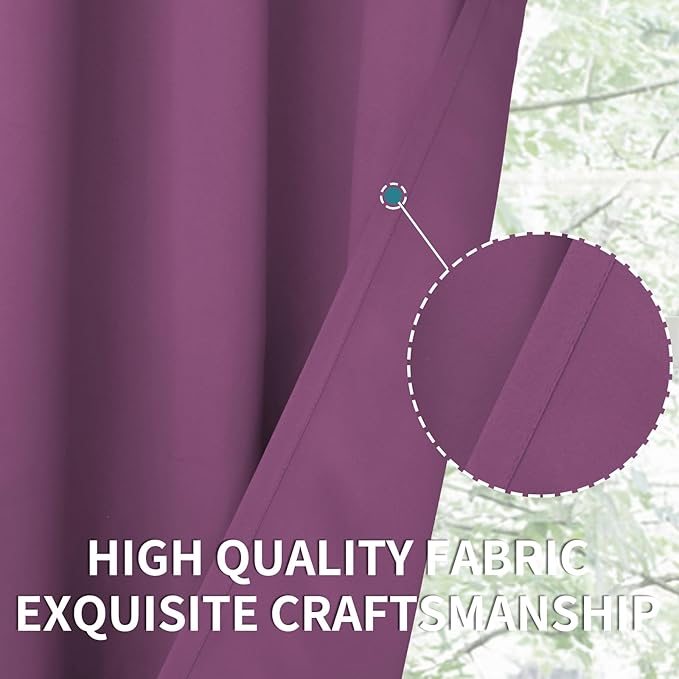 BGment Room Darkening Curtains 95 Inches Long - Grommet Thermal Insulated Drapes Window Treatment Curtains for Bedroom, 2 Panels, 52 x 95 Inch, Eggplant Purple
