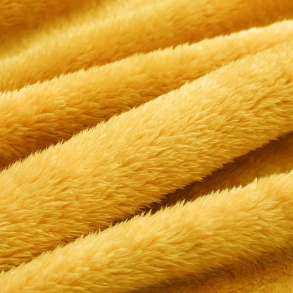 Exclusivo Mezcla Plush Fuzzy Fleece Throw Blanket, Super Soft, Fluffy and Warm Blankets for Couch, Bed, All Season (Mustard Yellow, 40x50 inches)