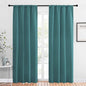 NICETOWN Blackout Curtain for Kitchen Window - Function Thermal Insulated Blackout Panels for Bedroom - 1 Pair, Sea Teal - Rod Pocket Style - 42 by 84 inches
