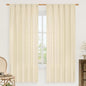 LAMIT Beige Linen Window Curtains 72 Inch Length 2 Panels, Thick Linen Textured Light Filtering Rod Pocket Burlap Boho Neutral Privacy Drapes for Bedroom/Living Room, Beige, 52 x 72 Inch