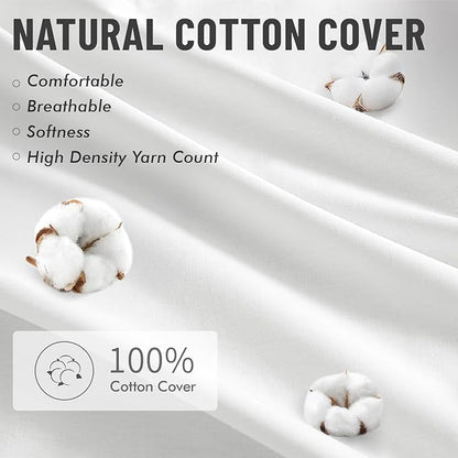 MIULEE 22x22 Pillow Inserts,Set of 4 100% Virgin Microfiber with Cotton Cover Throw Pillows for Couch Sofa and Bed