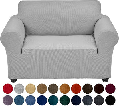 Joccun Stretch Chair Couch Cover,1-Piece Sofa Slipcover Spandex Jacquard Fabric Sofa Covers with Elastic Bottom,Washable Furniture Protector for Dogs,Cats,Kids(Armchair, Wide 35" - 55",Silver)