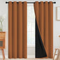 SimpleHome 100% Blackout Curtains for Bedroom,Thermal Insulated Orange Grommet Window Drapes Room Darkening Curtains for Living Room with Black Back,52 x 84 Inch,2 Panels