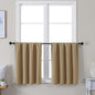 Simplebrand Ava Taupe Short 24 Inches Blackout Curtain 2 Panels Set, Half Window Rod Pocket Privacy Curtain Tiers for Kitchen, Curtains Blackout for Bathroom Shades, W30 x L24 Inch, Taupe