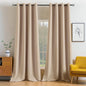 MIULEE Room Darkening Extra Long Curtains Thermal Insulated Drapes Solid Window Treatment Set Grommet Top Light Blocking Blackout Curtain for Living Room/Bedroom 2 Panels 52 x 112 inch Beige