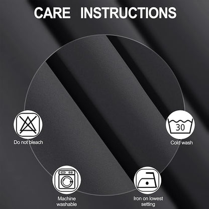 LEMOMO Dark Grey Blackout Curtains/38 x 54 Inch/Set of Two Panels Grommet Living Room Curtains