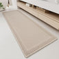 RESARE Waffle Bathroom Runner Rugs, Super Absorbent Bath Mat Non Slip Washable Quick Dry, Upgraded Ultra Soft Boho Bath Rugs with Tassels for Hallway Bedroom Laundry Room, 2'x5'(24"x60"), Pale Beige