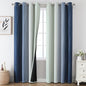 Estelar Textiler Sage Green and Navy Blue Blackout Curtains for Sliding Door,Thermal Insulated Ombre Drapes 108 Inches Long,Full Room Darkening Energy Saving Curtains for Living Room,52Wx108L,2 Panels