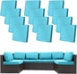 12 Pcs Stretch Patio Cushion Covers,Outdoor Couch Covers Replacement,Outdoor Couch & Sofa Slipcovers,for Patio Furniture Cushion Covers,Washable Reusable Furniture Protector (Sky Blue, Cover Only)