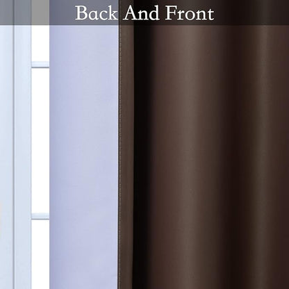 SimpleHome Ombre Room Darkening Curtains for Bedroom, Gradient Grey White to Brown Light Blocking Thermal Insulated Grommet Window Curtains/Drapes for Living Room,2 Panels, 52x72 inches Length