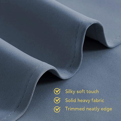 NICETOWN Stone Blue Thermal Insulated Curtains Blackout Draperies, Set of 2, 34 by 40 inches Long, Window Treatment Solid Grommet Room Darkening Drape Panels for Bedroom