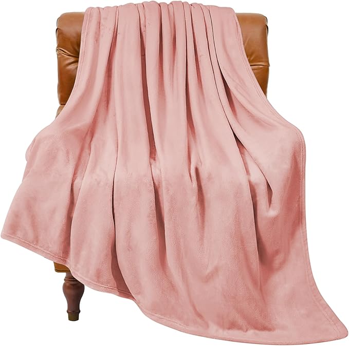 BEDELITE Fleece Blanket Twin Size Pink Throw Blankets for Couch & Bed, Luxury Plush Cozy Fuzzy Blanket 60x80 inches, Super Soft Warm Lightweight Throw Blanket for Travel Camping