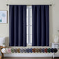 Simplebrand Ava Navy Blue Short Blackout Curtains for Bedroom 54 Inches Long 2 Panels Set, Solid Thermal Insulated, Energy Saving Window Treatment Curtains Blackout Drapes, W40 x L54 Inch, Navy Blue