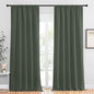 NICETOWN Bedroom Curtains Blackout Draperies - All Season Thermal Insulated Solid Rod Pocket Top Blackout Curtains/Drapes for Kid's Room (Dark Mallard, 1 Pair, 52 x 95 Inch)