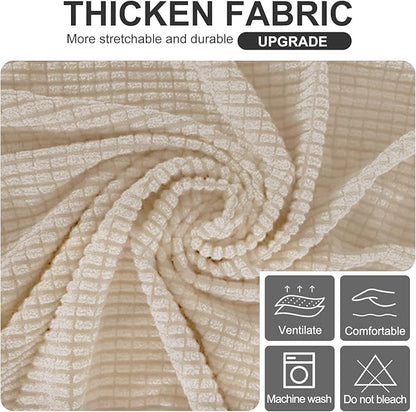 U-NICE HOME Stretch Futon Cover Armless Bed Slipcover - Soft Jacquard Fabric Washable for Pet Friendly, Beige