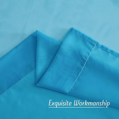 NICETOWN Voile Sheer Teal 90 inch Curtains for Bedroom, Grommet Casual Window Treatments with Light Filtering Airy & Elegant for Living Room, W54 x L90, 2 Panels