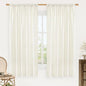 LAMIT Natural Linen Blended Curtains 63 Inch for Bedroom, Light Filtering Semi Sheer Living Room Curtains Farmhouse Boho Rod Pocket Privacy Drapes for Dining Room, 2 Panels (52 x 63 Inch, Cream)