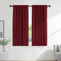 PONY DANCE Bedroom Window Panels - Christmas Decoration Blackout Curtains Elegant Back Tab Slot Pocket Curtains Thermal Insulated Energy Efficient Home Decoration, 42 x 63 inch, Red, One Pair