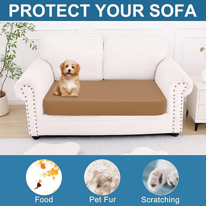 Smiry Printed Couch Cushion Covers, Stretch Soft Couch Covers for Sofa, Washable Non-Slip Sofa Slipcover Furniture Protector for Indoor and Outdoor (Medium, Camel)