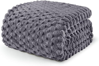 Exclusivo Mezcla Fleece Twin Blanket for Bed, Extra Large Fuzzy Dark Grey Bed Blankets, Soft Cozy Plush Sofa Throws for All Seasons, 60x80 Inches