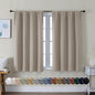 Simplebrand Ava Stone Short Blackout Curtains for Bedroom 45 Inches Long 2 Panels Set, Solid Thermal Insulated, Energy Saving Window Treatment Curtains Blackout Drapes, W40 x L45 Inch, Stone