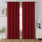 CUCRAF Red Blackout Curtains 96 inch Length 2 Panels Set, Rod Pocket Room Darkening Drapes for Bedroom Living Room, Insulated Thermal Light Blocking Window Curtain (W52 x L96 Inch)