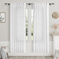 Nanspring White Linen Curtains 71 Inches Long for Bedroom Back Tab Light Filtering Privacy Sheer Drapes Modern Farmhouse Decor Linen Textured Gauze Curtain for Bathroom 2 Panels Set 52x71