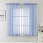 Lecloud Denim Blue Sheer Curtains 63 Inch Length 2 Panels, Light Filtering Voile Bedroom Curtains with Rod Pocket, Airy Farmhouse Window Drapes for Living Room Dining Room, Each Panel 42" W x 63" L