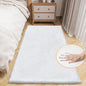 ORINOVA White Washable Furry Area Rug Runner Faux Bunny Fuzzy Fur Rugs for Bedroom Living Room 2x6 Rug Runners for Hallways Room Décor
