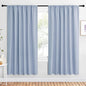 NICETOWN Bedroom Window Curtain Panels, Vintage Blue, 2 Panels, 62 in x 72 in (W x L), Window Treatment Thermal Insulated Rod Pocket Room Darkening Curtains/Drapes for Patio Door