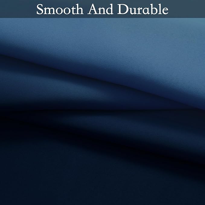 SimpleHome Ombre Curtains 42 x 84 Inch for Bedroom 2 Panels, Gradient Grey White to Blue Light Blocking Thermal Insulated Grommet Room Darkening Window Curtain/Drapes for Living Room