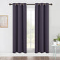 NICETOWN Bedroom Blackout Draperies Panels, 2 Panels, 42 x 72 Inch, Greyish Purple, Three Pass Microfiber Noise Reducing Thermal Insulated Solid Ring Top Window Curtains