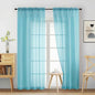 Sheer Curtains 84 Inches Long 2 Panels, Elegant Airy Transparent Light Filtering Window Curtains, Window Drapes for Living Room Bedroom, Top Dual Rod Pocket Design, Aqua, 2x42Wx84L Inches