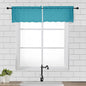 OVZME 2 Panels Turquoise Semi Sheer Valance - Short Curtain Valances for Windows, Basement, Kitchen with Dual Rod Pocket (42 by 14 Inches Long)