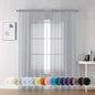Chyhomenyc Light Grey Sheer Curtains 72 Inch Length 2 Panels, Light Filtering Soft Airy Rod Pocket Voile Window Curtain Drapes for French Door Bedroom Living Room, Each 42Wx72L Inches