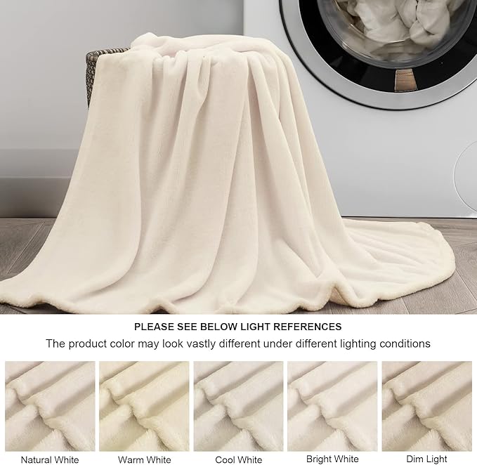 BEDELITE Fleece Blanket Beige Throw Blankets for Couch & Bed, Luxury Plush Cozy Fuzzy Blanket 50" x 60", Super Soft Warm Lightweight Throw Blanket for Travel Camping