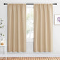 NICETOWN Kitchen Room Darkening Curtains - Panel Home Fashion Thermal Insulated Solid Rod Pocket Curtains for Window(Biscotti Beige, 1 Pair, 42 inches Wide by 72 inches Long)