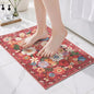 Area Rugs 24x17 Inch Home Decor Entry Rug, Small Door Mat Bath Mats for Bathroom, Ultra-Thin Non Slip Floral Low Pile Tub Mat for Sink Shower Doorway Tub Kitchen Sink(2 x 1.4 ft, Red Garden)